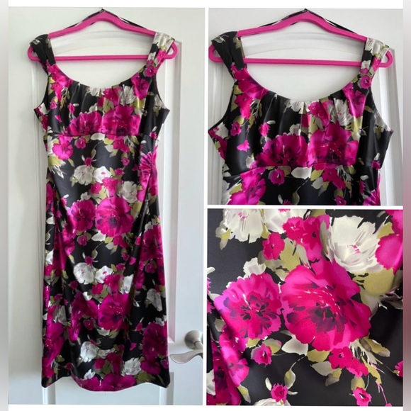 Maggy London Dresses & Skirts - EUC! Maggy London Floral Midi Dress Sleeveless Scoop Neck